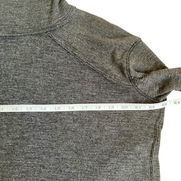 Free People We the Free Sz M Turtleneck Split Back Relaxed Top Charcoal Gray - Picture 15 of 16